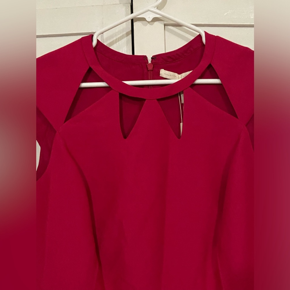 Halston Heritage Pink A-Line Cutout Dress - Picture 3 of 10